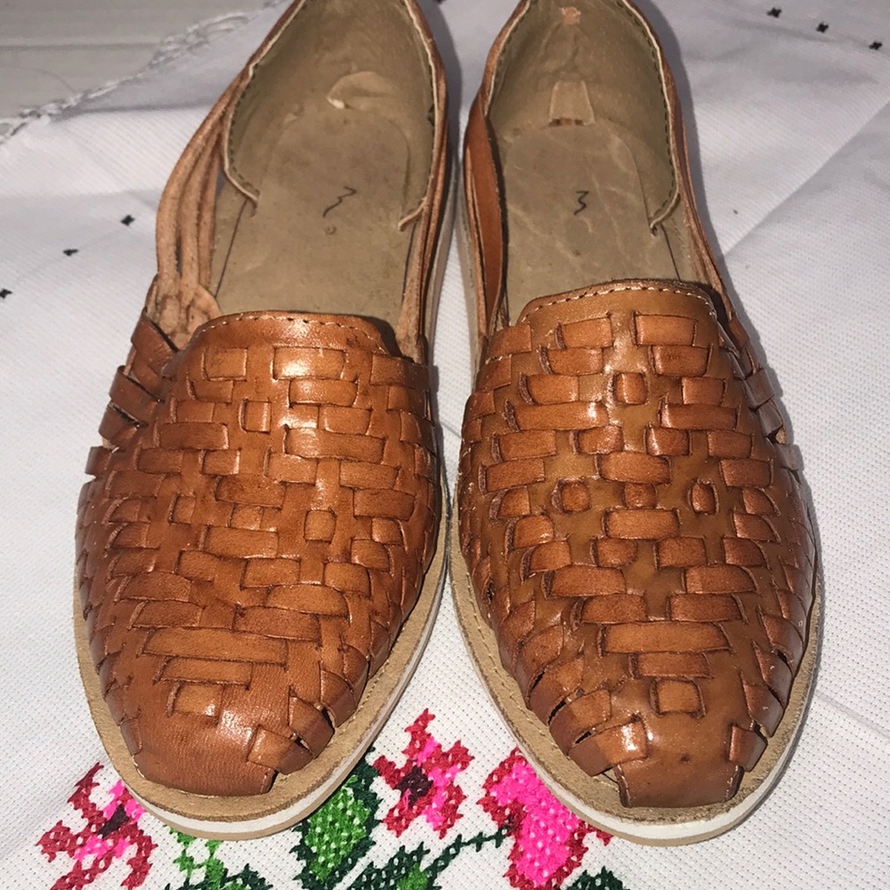 NWT Mexican Leather Brown Huaraches/Sandals - Picture 2 of 7